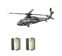 MetaHrystynx Helicóptero RC UH-60, modelo de helicóptero RC de 2.4G 5CH con retención de altitud barométrica, posicionamiento de flujo óptico, vuelo invertido de una tecla para principiantes (RTF/gris