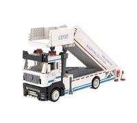 MetaHrystynx Juego de bloques de construcción de camión de escalera de embarque de aeropuerto, juego de vehículo de escalera ajustable con estructura de escalera de embarque móvil, conos de tráfico de