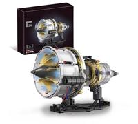 MetaHrystynx Juego de bloques de construcción de motor de avión, kit de construcción de motor de avión visible con aplicación controlada, luz LED y dispositivo de pulverización, idea de regalo para