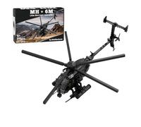 MetaHrystynx Mh-6 Little Bird - Juego de bloques de construcción de helicóptero militar, Moc-88275, juego de ensamblaje de bloques de construcción de helicóptero, decoración de oficina y regalos para