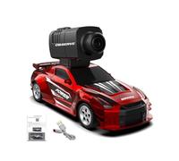 MetaHrystynx Mini auto de deriva a control remoto, 4WD completo proporcional de alta velocidad RC Drift Car con cámara integrada, control de aplicación, luz LED, regalo de vehículo para adultos (rojo)