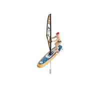 MetaHrystynx Mini velero de control remoto, barco RC de 2.4 G con luces LED, diseño de nunca vuelta, velocidad rápida/lenta, barco de agua para interiores y exteriores para adultos (amarillo)