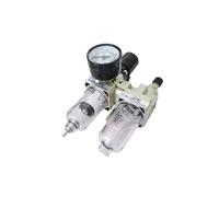 Metal AC2010-02 Regulador de presión neumático Separador de agua y aceite Compresor de drenaje manual Filtro de aire.(AC2010-02+PC8-02,Fiber Filter)