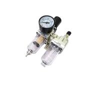 Metal AC2010-02 Regulador de presión neumático Separador de agua y aceite Compresor de drenaje manual Filtro de aire.(AC2010-02+PC4-02,Copper Filter)