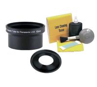 Metal adaptador de lente para Panasonic Lumix DMC-LX3 (52 mm + anillo Stepping 52 - 46), acepta 52 mm y 46 mm lentes y filtros (alternativa a DMW-LA4) + NWV Direct 5 piezas Kit de limpieza