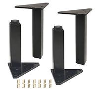 Metal Aluminum Furniture Legs,4Pcs Square Replaceable Legs,Height-Adjustable Furniture Foot Sofa Feet,Non-Slip DIY Home Cabinet Table Legs,for TV Tables,Benches,Bathrooms (15cm/6in,Black)