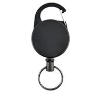 Metal antirrobo, hebilla fácil de tirar, cuerda, llavero elástico, llavero retráctil, soporte de identificación antipérdida, 60 cm, cuerda de metal resistente para mujeres con gancho de clip