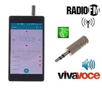 Metal antjack Antena Radio FM simula auricular Viva Voz para Smartphone Móviles Jack 3,5 mm Metal cromado