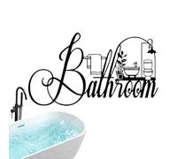 Metal Bathroom Sign, Cut Out Door, Decorative Wall Art, Rustic Home Decor, 11,81 x 6,69 pulgadas, Stylish Signage for Entryway Dorm Hotel Apartment and Interior Design Accents