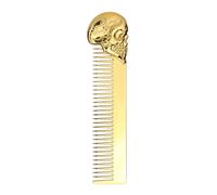 Metal Beard Comb - Stainless Steel Zinc Alloy Hair Styling Skull Design, Portable Grooming Brush, Ergonomic Handle | Beard Hair Care Travel Styling Men Grooming Accessory