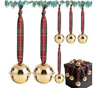 Metal Bells, Festive Christmas Pendant Chime Set Six Pieces, Creates Cheerful Holiday Ambiance, Essential for Wall Door Entryway Indoor Apartment Entry, Home Country Porch Hallway, Traditional Style