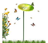 Metal Bird Bath, Garden Stake Bird Feeder Bowl, Outdoor Garden Decor Water Station, Patio Balcony Yard Window Deck Railing Birds Bath Basin for Backyard Pool Lawn Wildlife Viewing