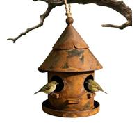 Metal Bird Houses for Outside Vintage Double-Hole Cottage