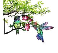Metal Bird Wall Art - Rustproof Weatherproof Decorative Sculptures, Hummingbird Hanging Ornaments | Outside Garden Patio Balcony Courtyard Porch Yard Backyard Deck Fence Siding Exterior Home Accents