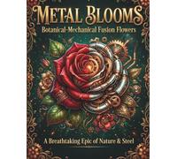 Metal Blooms: Botanical-Mechanical Fusion Flowers: A Steampunk Coloring Book for Adults