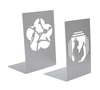 Metal Bookend Antislip Ancient Style Desktop Bookshelf Book Divider Craft Supplies Durable Rust Proof Organizer for Home Office Library Iron Material 17cm 2 Pack (Flowers bloom + send lovesickness)
