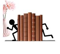 Metal Bookend Divider | Iron Nonslip Decorative Figurine 17.5-19cm Shelf Organizer Support Heavy Duty Stability | Home Office Study Library Bedroom Desk TV Cabinet Living Room Kitchen