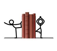 Metal Bookend Divider | Iron Nonslip Decorative Figurine 17.5-19cm Shelf Organizer Support Heavy Duty Stability | Home Office Study Library Bedroom Desk TV Cabinet Living Room Kitchen