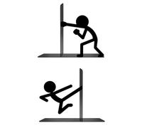 Metal Bookend Holder for Shelves, Human Figure Book Support Divider, Black Book Stopper Pair, Anti Slip Base Organizer, Modern Display Accessory for Home Office School Library Kitchen Decor