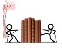 Metal Bookend Stopper, 2 Piece Shelf Divider, Heavy Duty Black Organizer, Office Study Accessory, Sl unctional Storage Solution, Suitable for College Dorm Classroom Apartment Bedroom Living Room