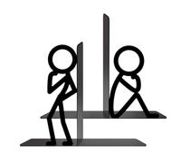 Metal Bookend Stopper, 2 Piece Shelf Divider, Heavy Duty Black Organizer, Office Study Accessory, Sl unctional Storage Solution, Suitable for College Dorm Classroom Apartment Bedroom Living Room