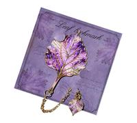 Metal Bookmark - Botanical Leaf Book Marker | Artistic Vintage Design | Decorative Reading Accessory Aesthetic Bookmarks for Reading Library School Dorm Office Women Men Teacher Writer Student