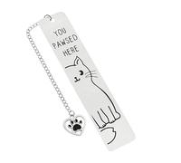 Metal Bookmark with Cat Paw Pendant, Animal Bookmark Accessory for Women, Teachers and Cat Lovers, Stylish Gift for Female Book Enthusiasts, 2,5 x 12,8 cm