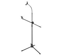 Metal Boom Stand, Portable Adjustable Gooseneck Holder with Phone Mount, Rotating Microphone Support for Live Streaming Singing Wedding Stage Performance Use