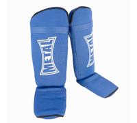 METAL BOXE - Espinilleras con protección de pie, color azul, XL