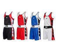 Metal Boxe Hombre Ensemble Shorts-Débardeur Adultes Traje de Boxeo, Bleu, L