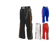 METAL BOXE - Pantalón de Kickboxing, Color Negro y Dorado, Talla 130 cm