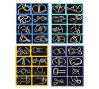Metal Brain Teaser Puzzles, Metal Ring Puzzle Set, Mind Games
