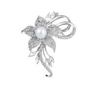 Metal Brooch Pins - Sparkling Crystal Flower Accessory for Women | Hand-Set Rhinestones with High-Polished Finish & Secure Safety Pin for Wedding Suits, Evening Gowns and Blazers