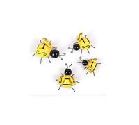 Metal Bumble Bee Decorations, Garden Decorations Wall Art Bee 3D Sculpture Ornament, Bumble Bee Metal Garden Ornaments Outdoor Lawn/Bar(Yellow1Set)