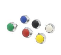 Metal Button Switch 12mm Waterproof Small-Sized Round Miniature Reset Momentary Spherical Ball Circle Head Switching 1NO Screw(Red)