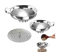 Metal Canning Funnel Set - 3 Piece Stainless Steel Kit | Wide Mouth Jar Fun