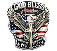 Metal Car Emblem - Self-Adhesive All-Weather 250th Commemorative Car Badge | Red White Blue Metal Decal Sticker | For Sedan, SUV, RV, Hood, Door, Travel, Road Trips & Parades Use