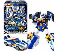 Metal Cardbot W Police Petrol Car Blue COP W Transforming Robot Car