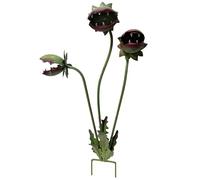 Metal Carnivorous Plant Garden Stake, Venus Flytrap Artificial Flower Stake Decor 25in H Creepy Decorative Garden Sculpture Stakes Outdoor Yard Art Mnster for Flower Beds Patios & Planters