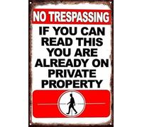 Metal Cartel Puerta, Prohibido El Paso. Si Puede Leer Esto, Está En Una Propiedad Privada., Placa Metal Decorativo, Protección UV Señal De Advertencia para Bar Sala De Estar Garaje, 20X30Cm