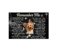 Metal Cartel Puerta, Retro Cartel De Chapa Metálica, Yorkshire Terrier Recuérdame con Sonrisas, No con Lágrimas, Placa De La Pared Póster para Cafetería Bar Garaje, 20X30Cm