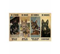 Metal Cartel Puerta, Retro Cartel Placa, Policía Shepherd Sé Fuerte Sé Valiente Sé Rudo, Estaño Pared Señal para Cafetería Bar Sala De Estar, 20X30Cm