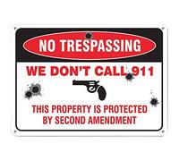 Metal Cartel Puerta, Vintage Cartel Placa, No Entrar Sin Permiso. No Llamamos Al 911. Propiedad Privada., Placa Metálica para La Pared para Cafetería Sala De Estar Garaje, 20X30Cm