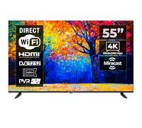 Metal Case Kiano Elegance TV 55" Pulgadas 4K UHD HDR10 (Android TV 9.0 2GB RAM [Televisor 140 cm Frameless Sans Cadre 8GB] Smart TV, Netfilx, Youtube) Triple Tuner DVB-T2 C/S2, Ci, PVR, WiFi