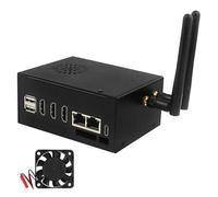 Metal Case With Cooling Fan, Solid Aluminum Enclosure With Black Heatsinks Kit And Built-in Case Fan, Perfect For Heat Dissipation And Touchscreen Device Protection, Efficient Cooling