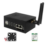 Metal Case With Cooling Fan, Solid Aluminum Enclosure With Black Heatsinks Kit And Built-in Case Fan, Perfect For Heat Dissipation And Touchscreen Device Protection, Efficient Cooling