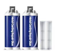 Metal Casting Repair Glue,Strong Foundry Glue,Metal Repair Glues,High Strength Bond Waterproof Enhanced Casting Glues Adhesive for Plastic,Ceramic,Wood,Fast Curing & Heat Resistant,Quick Fix (2Pcs)
