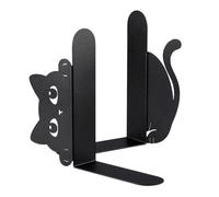 Metal Cat Book Ends, Sturdy Bookshelf Support Set, 18cm Anti Slip Holder with Durable Base, Decorative Iron Book Divider, Funny Bookends with Modern Style, Desk Organizer for Library Office