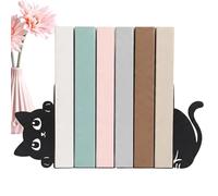 Metal Cat Bookends, Funny Decorative Book Support Set, Durable Heavy Duty Shelf Holder with Non Slip Base Design, Stylish Desk Organizer Book Stop System, Cute Reading Room Accent Style, Home