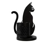 Metal Cat Pen Holder - Adds Charm To Your Desk | Cute Black Pencil Organizer Rust Resistant | Cat Lovers Office Workers Keeps Markers Scissors Rulers Makeup Brushes In Place